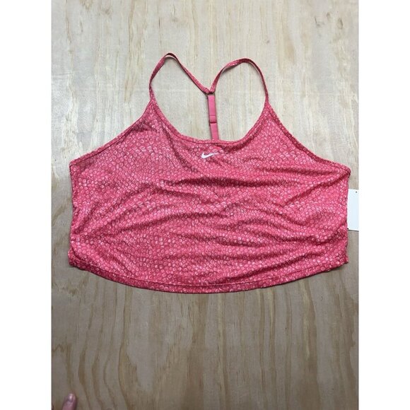 Nike Dry Fit Sports Bra Tank Top XL Pink Razorback Cropped Training - Picture 1 of 7